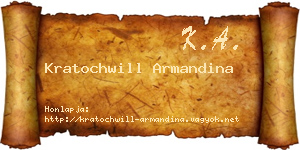 Kratochwill Armandina névjegykártya